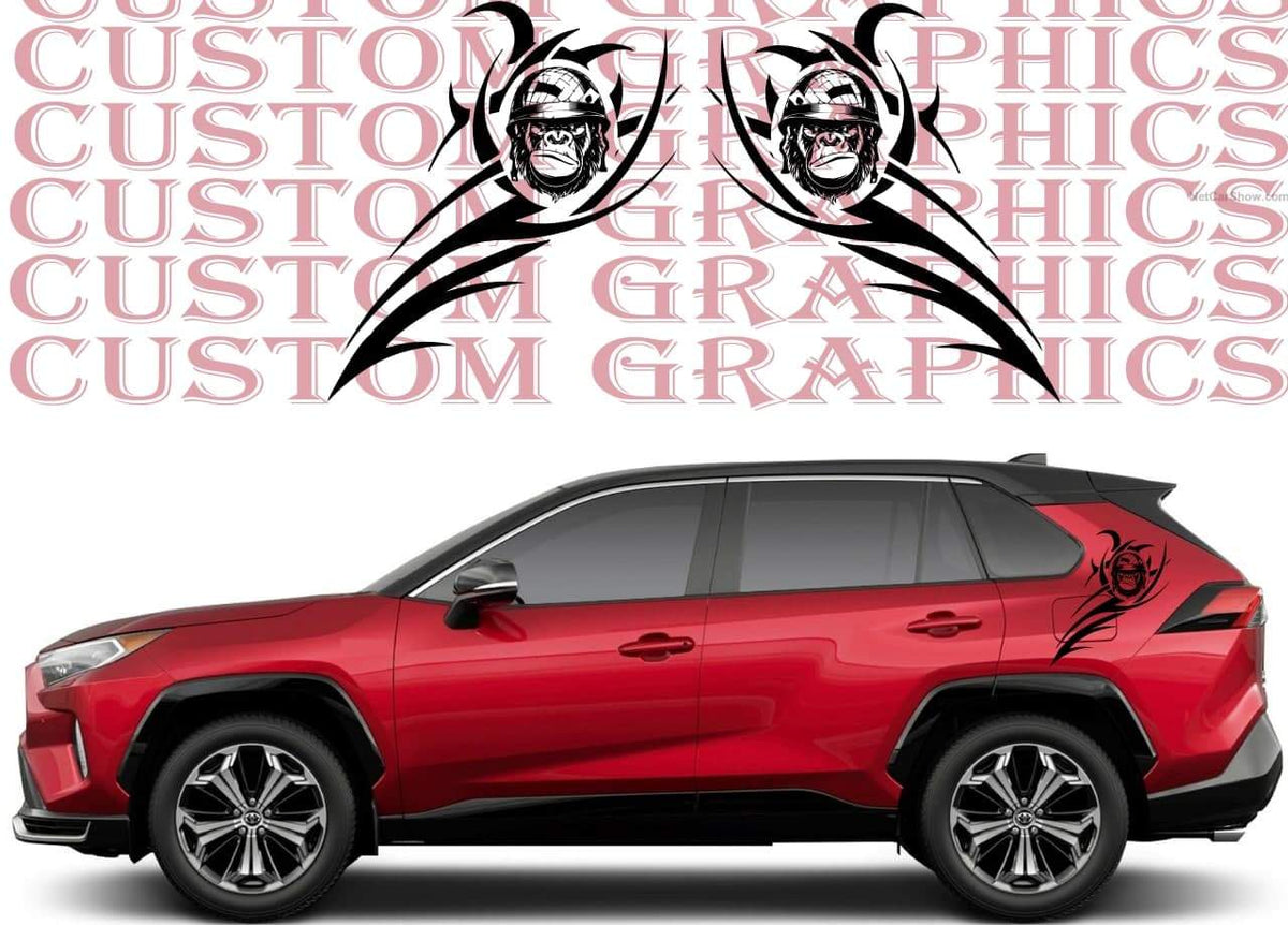 Exclusive Design Side 2024 Stripe Decal Graphic Sticker Kit Compatible with Toyota Rav4