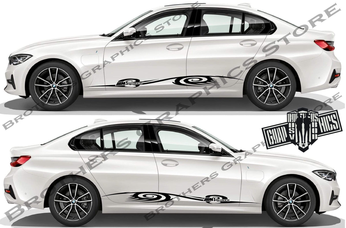 BMW Performance 2x side stripes vinyl decals sticker bmw 1 3 5 7