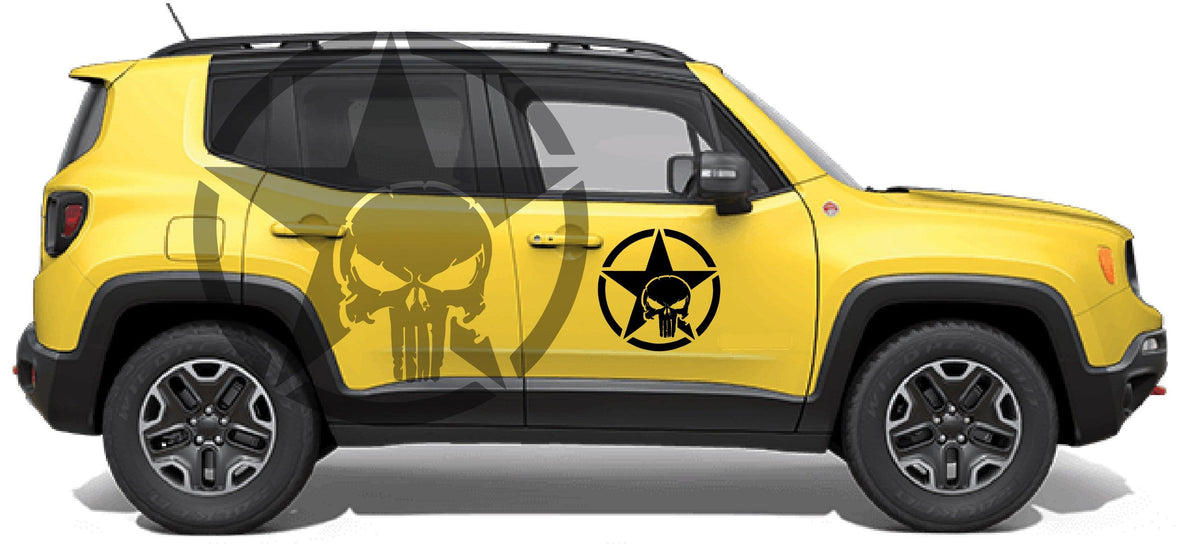 Renegade stickers for side doors ruined star
