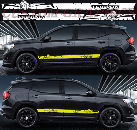 Premium Quality Sticker Compatible With GMC Acadia Denali Terrain Indian Man Line Design