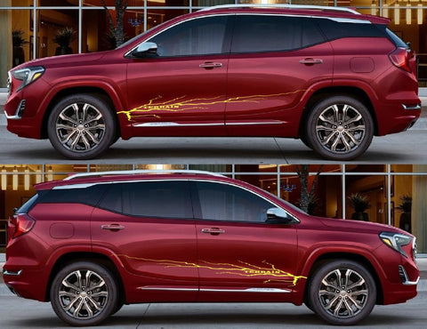 Premium Quality Sticker Compatible With GMC Acadia Denali Terrain lightning Line Design Automotive decals