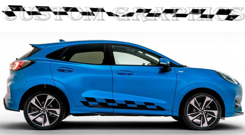 Autocollant de nouvelle conception, rayures de course compatibles avec Ford Puma Takso Design