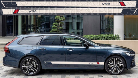 Autocollant en vinyle de qualité supérieure compatible avec les décalcomanies de réglage au design unique Volvo V90