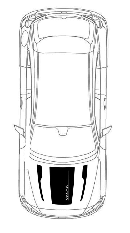 Nouvel autocollant de capot compatible avec les décalcomanies en vinyle Mazda MX-30 Classico Design