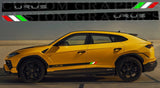 Autocollant en vinyle de qualité supérieure compatible avec le design du drapeau italien Lamborghini Urus New Line