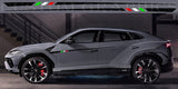 Autocollant en vinyle de qualité supérieure compatible avec la conception du drapeau italien Lamborghini Urus Up Line