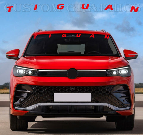 Premium Vinyl Hood Window Sticker Compatible with VW Tiguan New Name Design