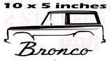 Vinyl 2 Stickers Ford Bronco Car Interior Table Decal Man Gifts wall decals Size: 10x5 inches