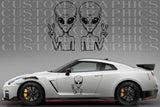 Premium Hood Stickers Compatible With Nissan GT-R GTR Sport Racing Line Alien Design