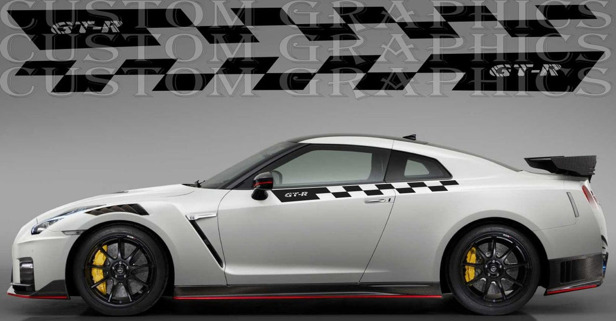 Decal Sticker Vinyl Side Racing Stripes for Nissan GT-R Up Line Design ...