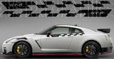 Premium Hood Stickers Compatible With Nissan GT-R GTR Sport Racing Up Line Design