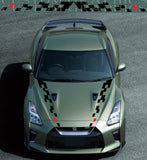 Premium Hood Stickers Compatible With Nissan GT-R gtr Sport Racing Line Decals