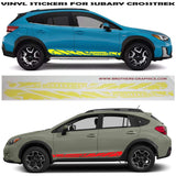 2x Autocollants en vinyle Bandes latérales de course pour Subaru Crosstrek 