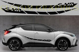 Vinyl Graphics 2x Sticker Block Design Line Stripes Compatible With Toyota C-HR 2002-2022