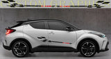 Vinyl Graphics 2x Sticker Finish Design Line Stripes Compatible With Toyota C-HR 2002-2022