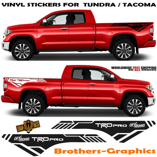 Custom Vinyl Decals Fit Toyota Tacoma TRD Stickers – Brothers Graphics