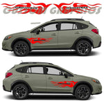 Vinyl Graphics Flame Design Sticker Vinyl Side Racing Stripes for Subaru Crosstrek