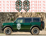 Premium Vinyl Stickers Decals Compatible With Ford Bronco Skull Star Design