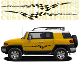 Premium Quality Vinyl Stripes Compatible With TOYOTA FJ CRUISER Finish Line Design Car styling decals