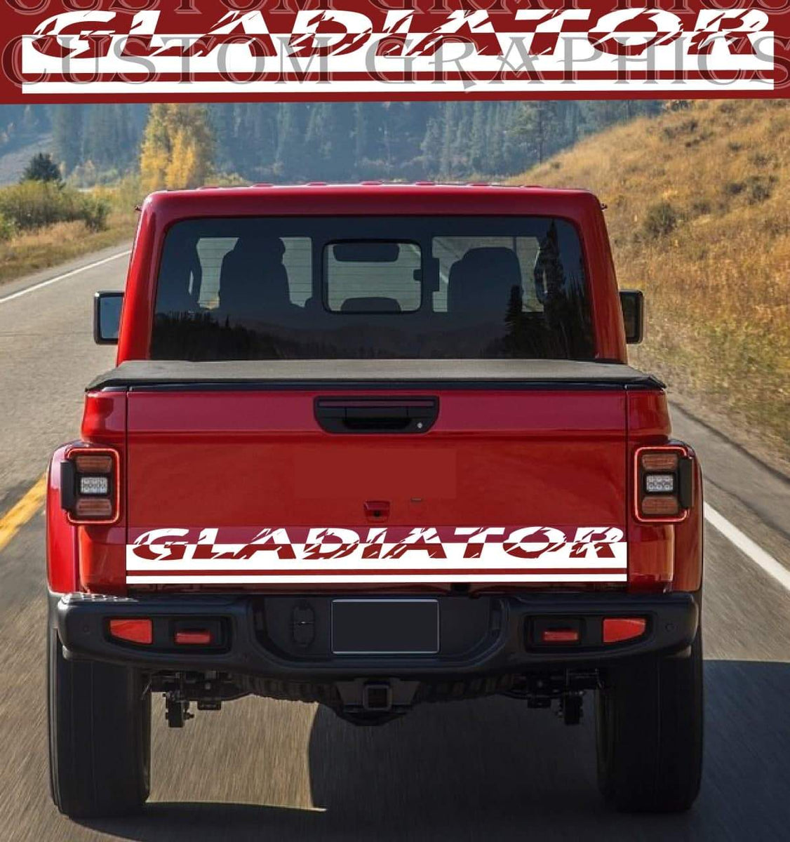 TAILGATE DECAL LOGO DESIGN GRAPHIC STICKERS COMPATIBLE WITH JEEP GLADI ...