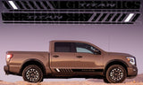 Vinyl Graphics Unique Block Design Vinyl Side Racing Stripes for Nissan Titan